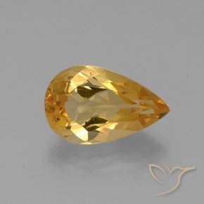 Citrine Doré naturelle En forme de poire, 8.90 ct, VVS
