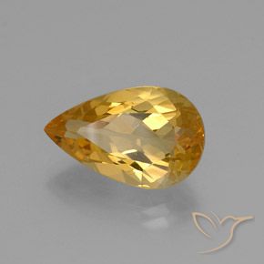 Citrine Doré naturelle En forme de poire, 8.90 ct, VVS