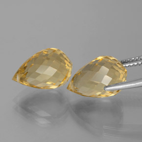 Achetez naturel 8,83ct or moyen citrine gems, briolette, en provenance brésil chez gemselect. en stock, livraison internationale!