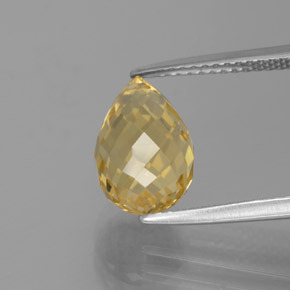 Citrine doré naturelle briolette, 3,68 ct, VVS