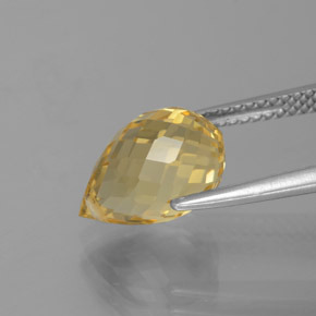 Citrine doré naturelle briolette, 3,68 ct, VVS