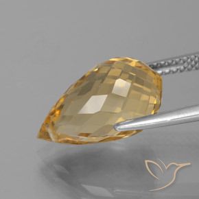 Citrine Or moyen naturelle Briolette, 5.95 ct, VVS