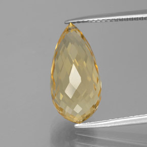 Citrine doré naturelle briolette, 7,48 ct, VVS-VS