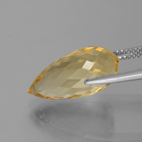 Citrine doré naturelle briolette, 7,48 ct, VVS-VS