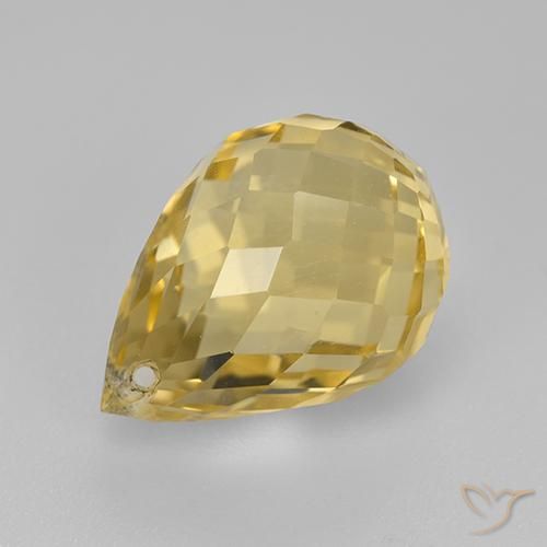 Citrine Or naturelle Briolette, 4.21 ct, VVS-VS