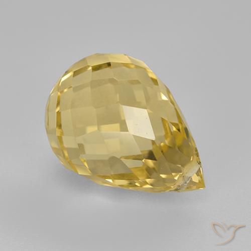 Citrine Or naturelle Briolette, 4.21 ct, VVS-VS