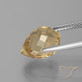 Citrine Doré naturelle Briolette, 4.38 ct, VVS