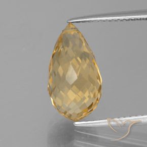 Citrine Doré naturelle Briolette, 5.32 ct, VVS