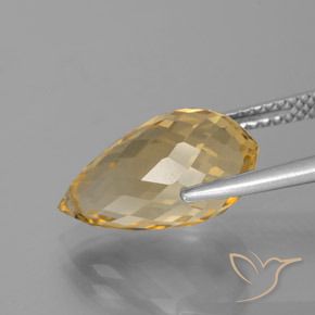Citrine Doré naturelle Briolette, 5.32 ct, VVS