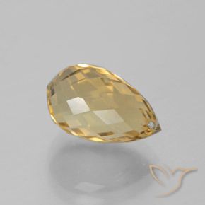 Citrine Or moyen naturelle Briolette, 4.83 ct, VVS-VS