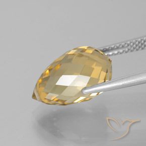 Citrine Or moyen naturelle Briolette, 4.83 ct, VVS-VS