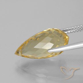 Citrine Or naturelle Briolette, 6.05 ct, VVS-VS