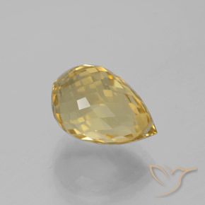 Citrine Doré naturelle Briolette, 5.63 ct, VVS