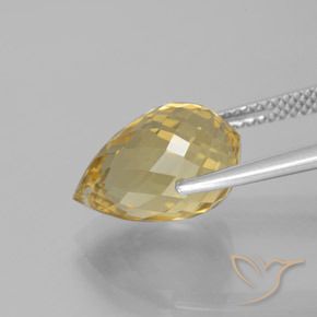 Citrine Doré naturelle Briolette, 5.63 ct, VVS