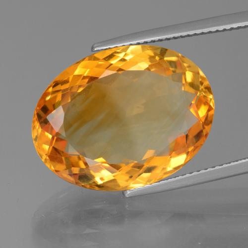 Citrine doré-orange foncé naturelle coupe ovale, 16,50 ct, VVS-VS
