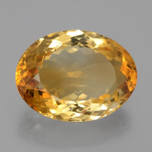 Citrine doré naturelle coupe ovale, 13,42 ct, VVS