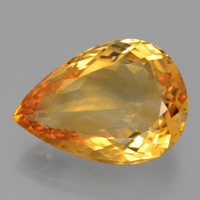 Citrine jaune naturelle en forme de poire, 14,43 ct, VVS