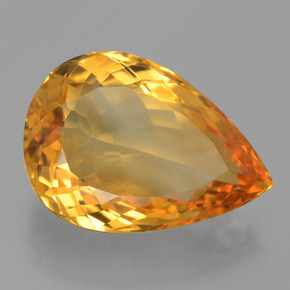 Citrine jaune naturelle en forme de poire, 14,43 ct, VVS