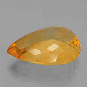 Citrine jaune naturelle en forme de poire, 14,43 ct, VVS