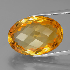 Citrine doré naturelle coupe ovale, 15,93 ct, VVS