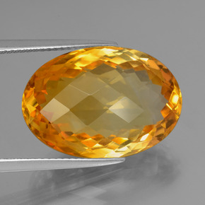 Citrine doré naturelle coupe ovale, 15,93 ct, VVS