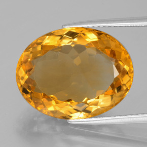 Citrine doré naturelle coupe ovale, 12,91 ct, VVS