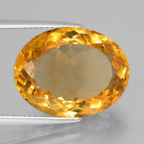 Citrine doré naturelle coupe ovale, 12,91 ct, VVS