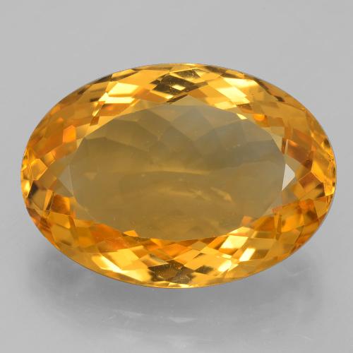 Citrine doré naturelle coupe ovale, 14,30 ct, VVS