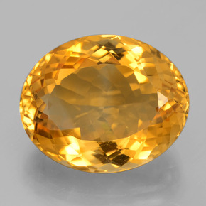 Citrine doré naturelle coupe ovale, 14,44 ct, VVS