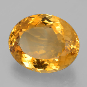 Citrine doré naturelle coupe ovale, 14,44 ct, VVS