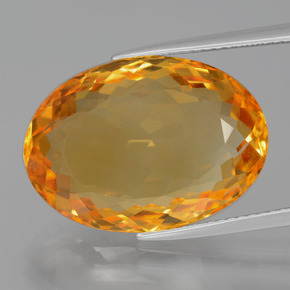 Citrine doré naturelle coupe ovale, 14,86 ct, VVS