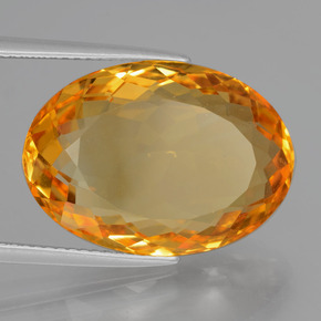 Citrine doré naturelle coupe ovale, 14,86 ct, VVS