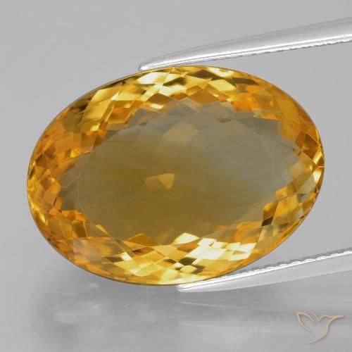 Citrine doré foncé naturelle coupe ovale, 15,65 ct, VVS