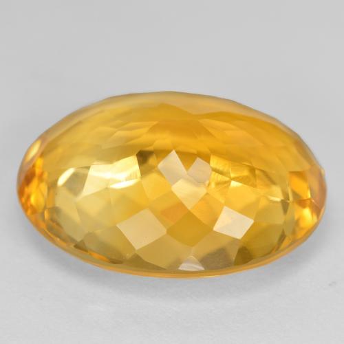 Citrine doré naturelle coupe ovale, 15,91 ct, VVS