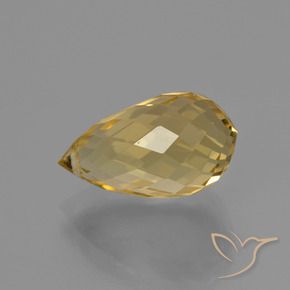 Citrine Doré léger naturelle Briolette, 3.74 ct, VVS-VS
