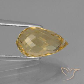 Citrine Doré léger naturelle Briolette, 3.74 ct, VVS-VS