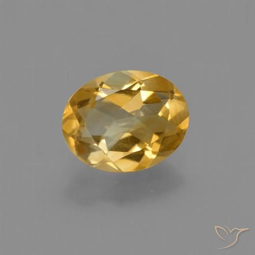 Citrine doré naturelle coupe ovale, 1,40 ct, VVS-VS