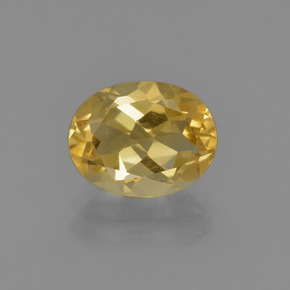 Citrine doré naturelle coupe ovale, 1,72 ct, VS