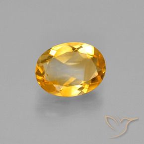 Citrine Orange doré profond naturelle ovale, 1.38 ct, VS