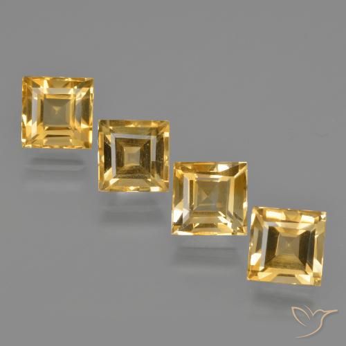 Achetez naturel 5.06ct Doré moyen-foncé Citrine gems, Carré, En provenance Brésil chez GemSelect. En stock, livraison internationale!