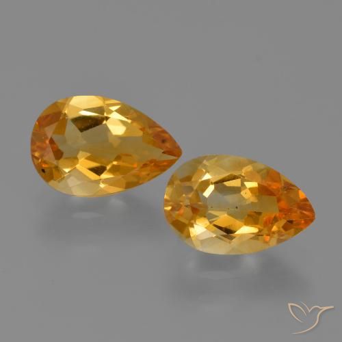 2.30ctw Naturel Or orange foncé Citrine, En forme de poire, VS