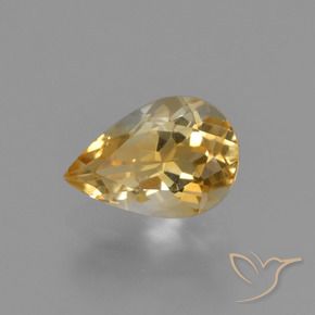 Citrine Doré naturelle En forme de poire, 1.24 ct, VVS-VS