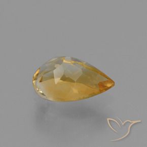 Citrine Doré naturelle En forme de poire, 1.24 ct, VVS-VS