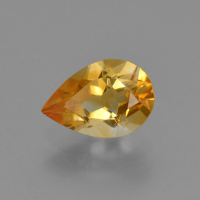 Citrine Doré-orange foncé naturelle En forme de poire, 1.18 ct, VVS-VS