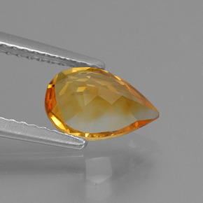 Citrine Doré-orange foncé naturelle En forme de poire, 1.18 ct, VVS-VS