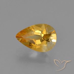 Citrine Or orange foncé naturelle En forme de poire, 1.09 ct, VS