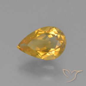 Citrine Orange doré profond naturelle En forme de poire, 1.17 ct, VS