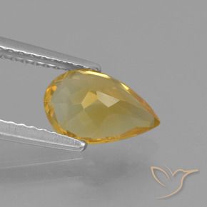Citrine Orange doré profond naturelle En forme de poire, 1.17 ct, VS