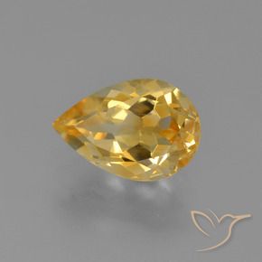 Citrine Doré naturelle En forme de poire, 1.24 ct, VVS-VS