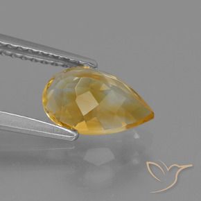 Citrine Doré naturelle En forme de poire, 1.24 ct, VVS-VS